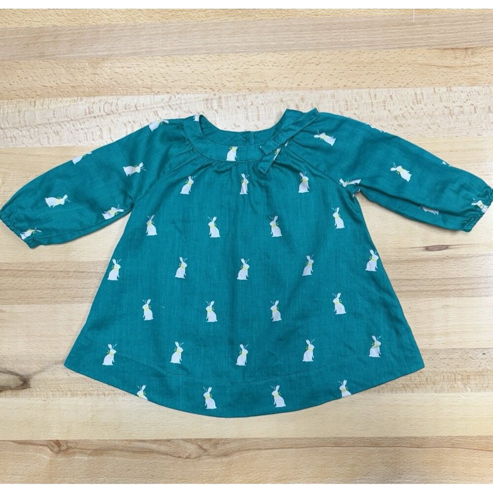 Baby Gap Girl Easter Bunny Printed 100% Cotton Blouse size 3-6 Months